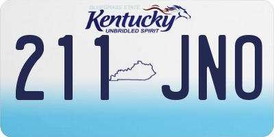 KY license plate 211JNO