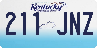 KY license plate 211JNZ