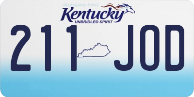 KY license plate 211JOD