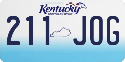 KY license plate 211JOG