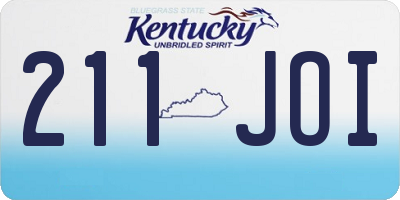 KY license plate 211JOI