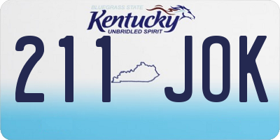 KY license plate 211JOK