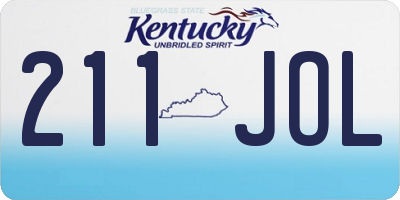KY license plate 211JOL