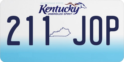 KY license plate 211JOP