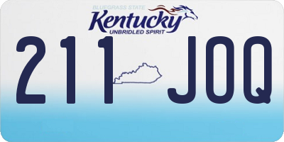 KY license plate 211JOQ