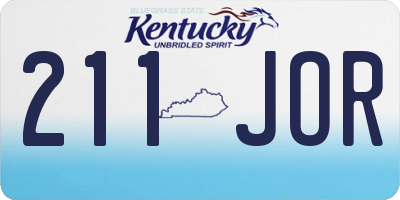 KY license plate 211JOR