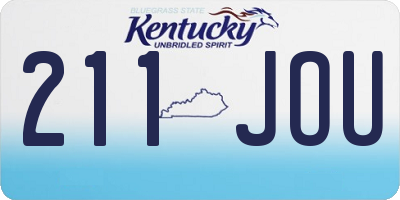 KY license plate 211JOU