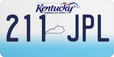 KY license plate 211JPL