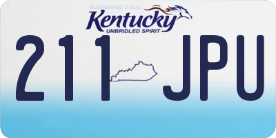 KY license plate 211JPU