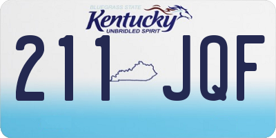 KY license plate 211JQF