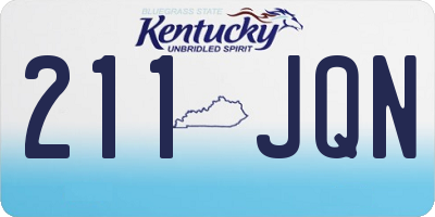 KY license plate 211JQN
