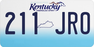 KY license plate 211JRO