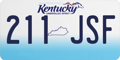 KY license plate 211JSF