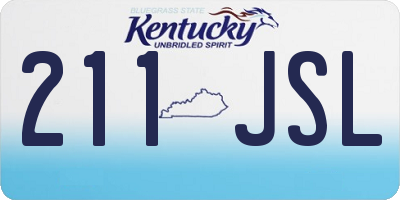 KY license plate 211JSL