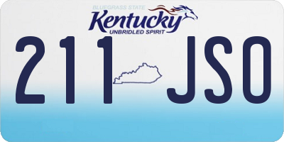 KY license plate 211JSO