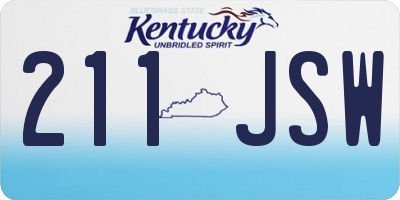 KY license plate 211JSW
