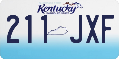 KY license plate 211JXF