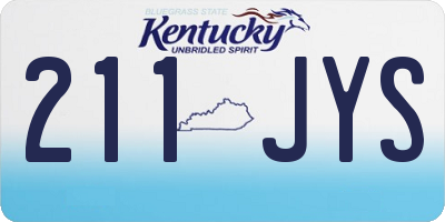KY license plate 211JYS