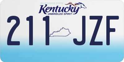 KY license plate 211JZF