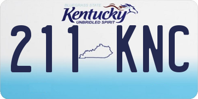 KY license plate 211KNC