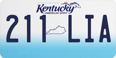KY license plate 211LIA