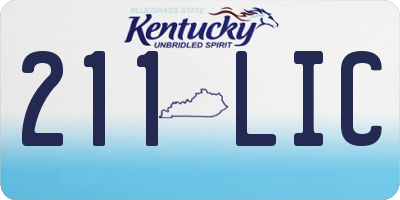 KY license plate 211LIC