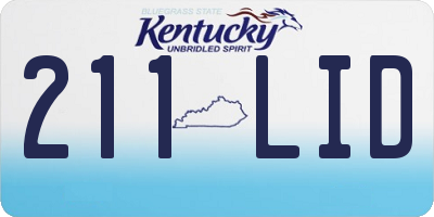 KY license plate 211LID