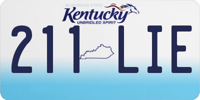 KY license plate 211LIE