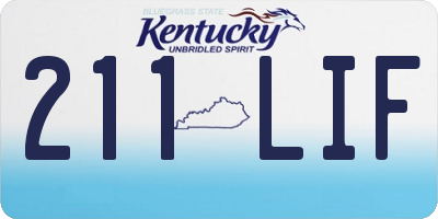KY license plate 211LIF