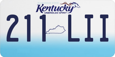 KY license plate 211LII