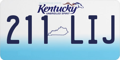 KY license plate 211LIJ