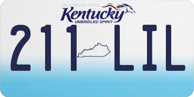 KY license plate 211LIL