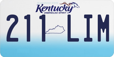KY license plate 211LIM