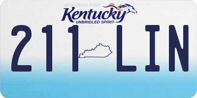 KY license plate 211LIN