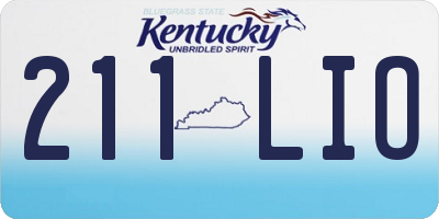 KY license plate 211LIO