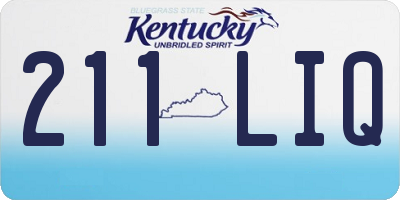 KY license plate 211LIQ