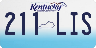 KY license plate 211LIS