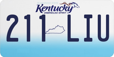 KY license plate 211LIU