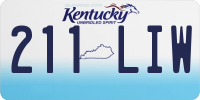 KY license plate 211LIW