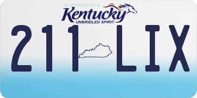 KY license plate 211LIX