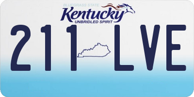 KY license plate 211LVE