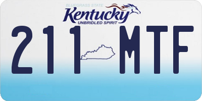 KY license plate 211MTF