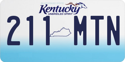 KY license plate 211MTN