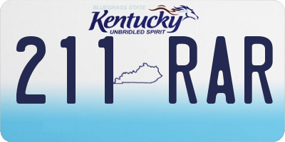 KY license plate 211RAR