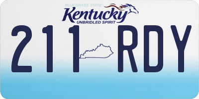 KY license plate 211RDY