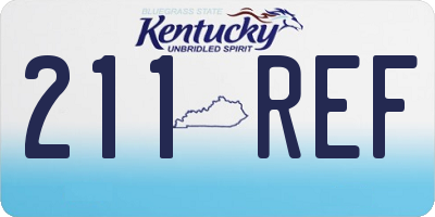 KY license plate 211REF