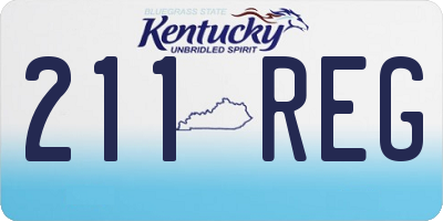 KY license plate 211REG