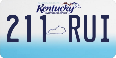 KY license plate 211RUI