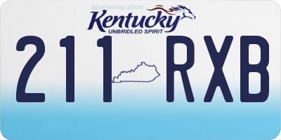 KY license plate 211RXB