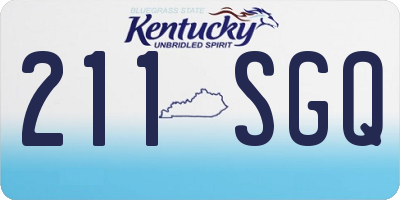KY license plate 211SGQ